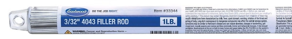 [EAS33344] Eastwood - Filler Rod 4043 3/32in 1LB