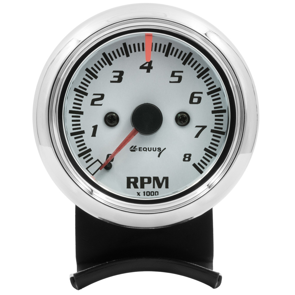 [EQUE5076] Equus - 2-1/2 Dia Tachometer 8000 Rpm White Dial