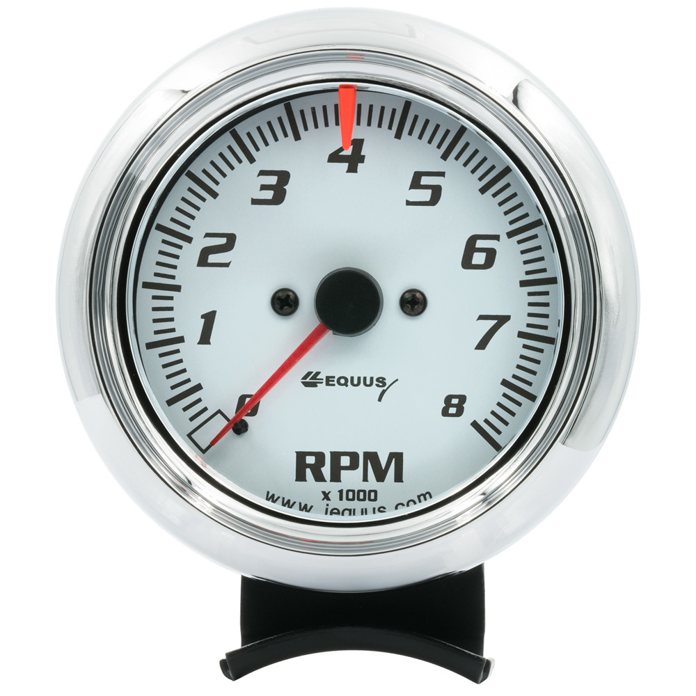 [EQUE5078] Equus - 3-3/8 Dia Tachometer 8000 Rpm White Dial