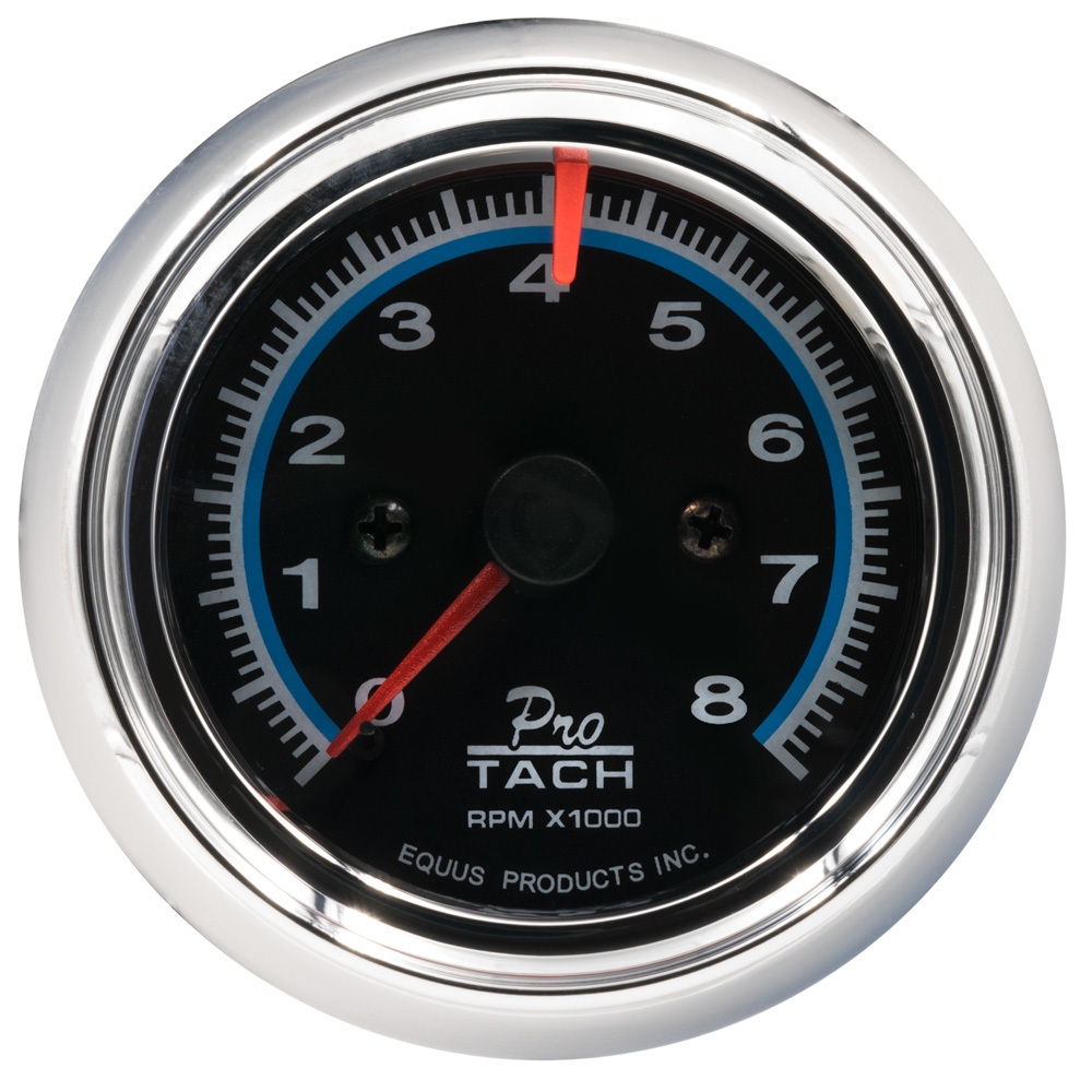 [EQUE6076] Equus - 2-1/2 Dia Tachometer 8000 Rpm Black Dial