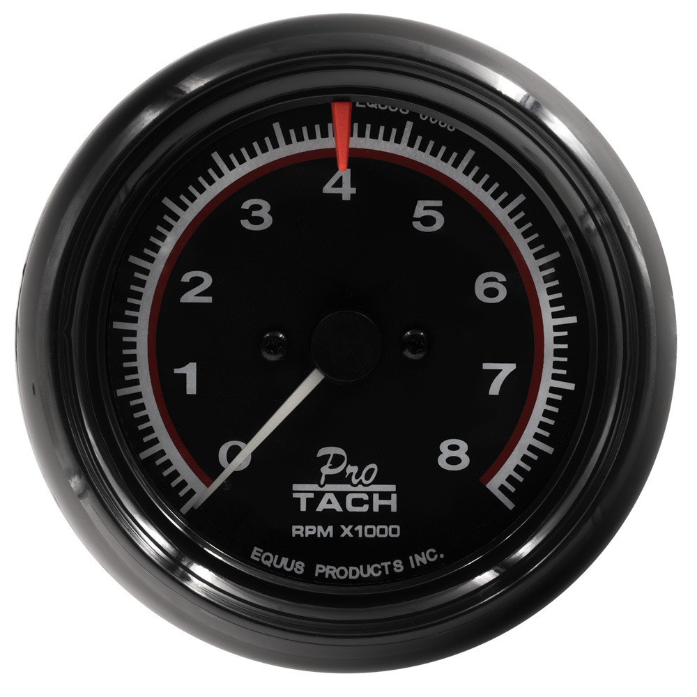 [EQUE6088] Equus - 3-3/8 Dia Tachometer 8000 Rpm Black Dial