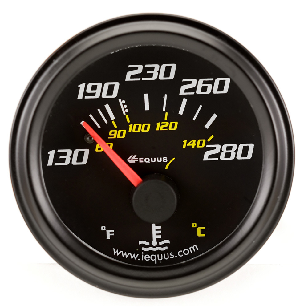 [EQUE6232] Equus - 2.0 Dia Water Temp Gauge Black 130-280