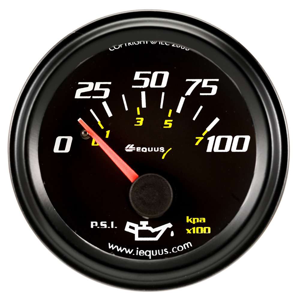 [EQUE6234] Equus - 2.0 Dia Oil Pressure Gauge Black 0-100psi