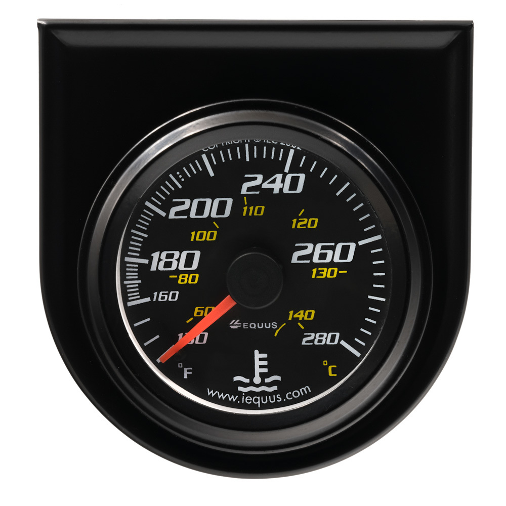 [EQUE6242] Equus - 2.0 Dia Water Temp Gauge Black 130-280