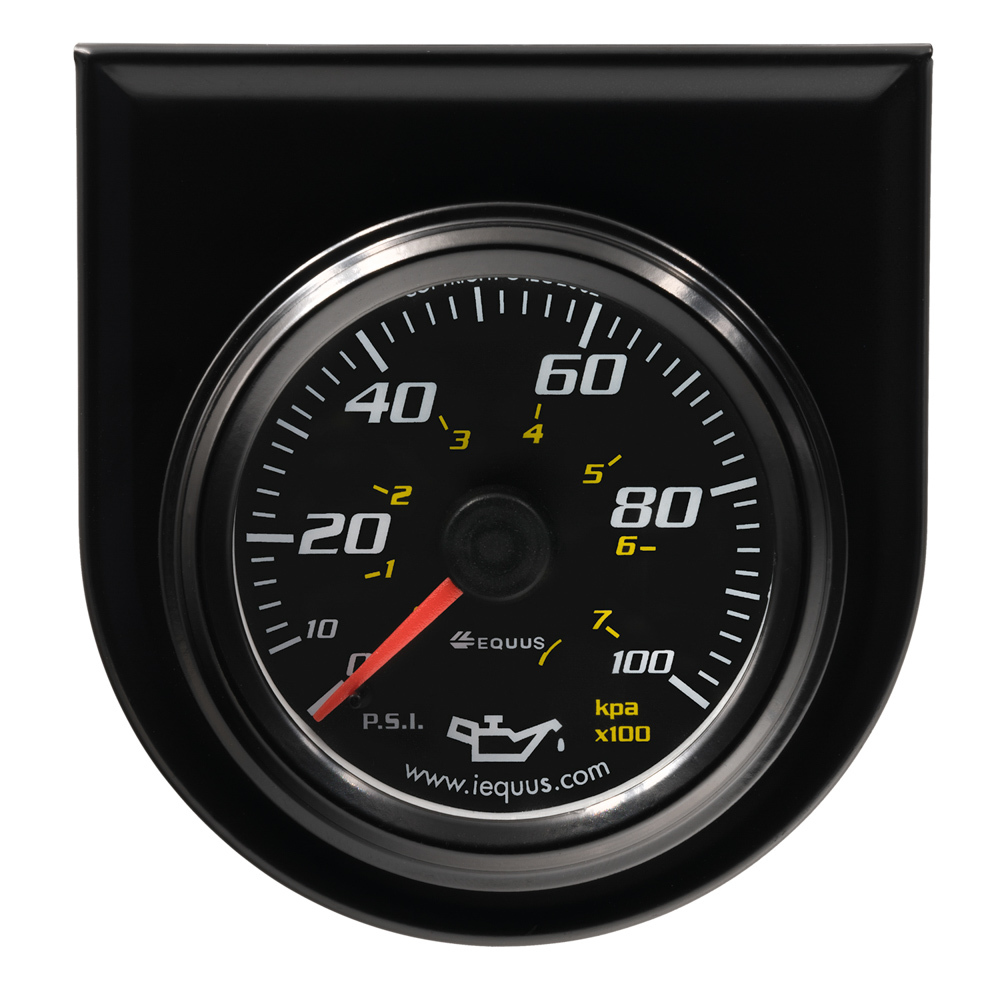 [EQUE6244] Equus - 2.0 Dia Oil Pressure Gauge Black 0-100psi