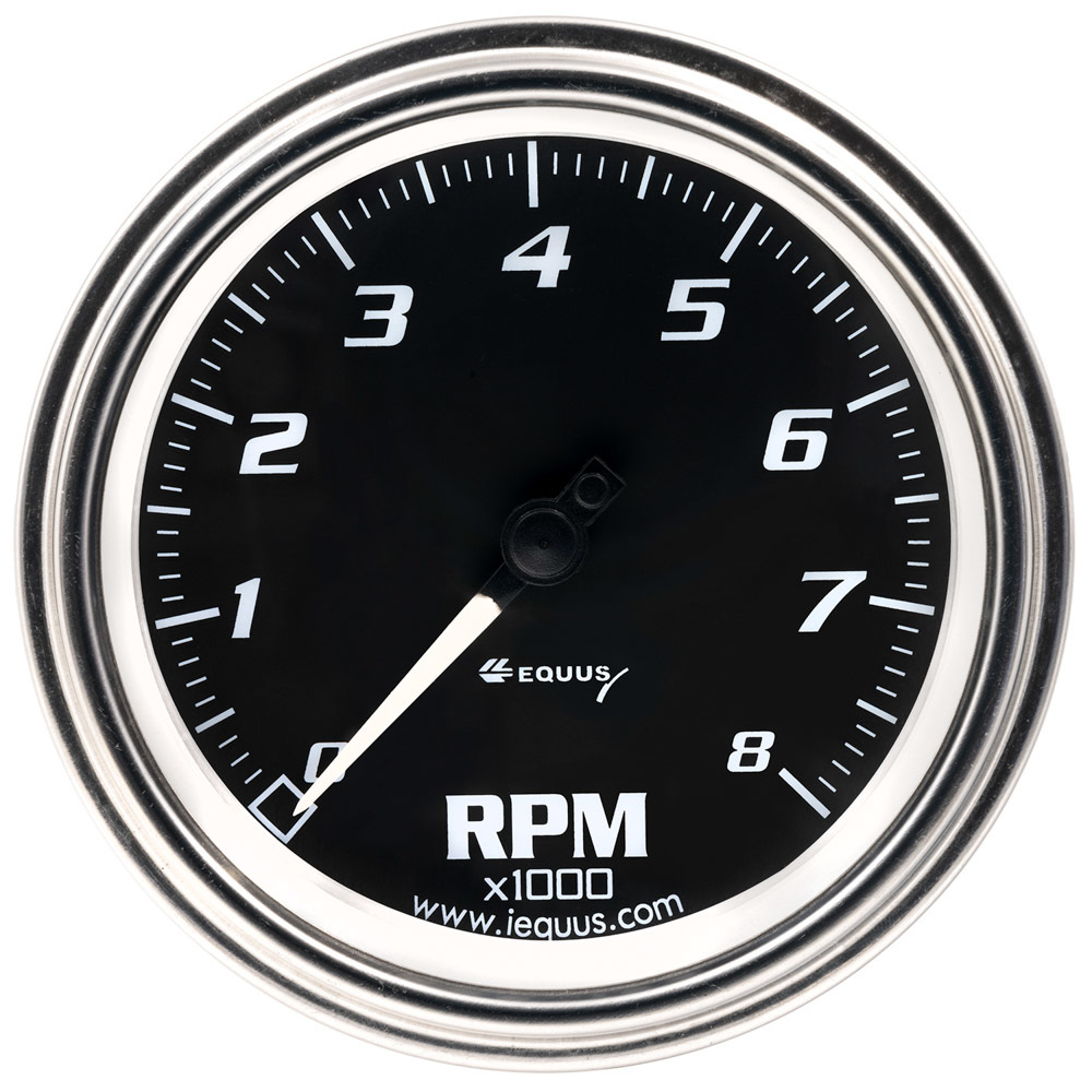 [EQUE7068] Equus - 3-3/8 Dia Tachometer 8000 Rpm Chrome