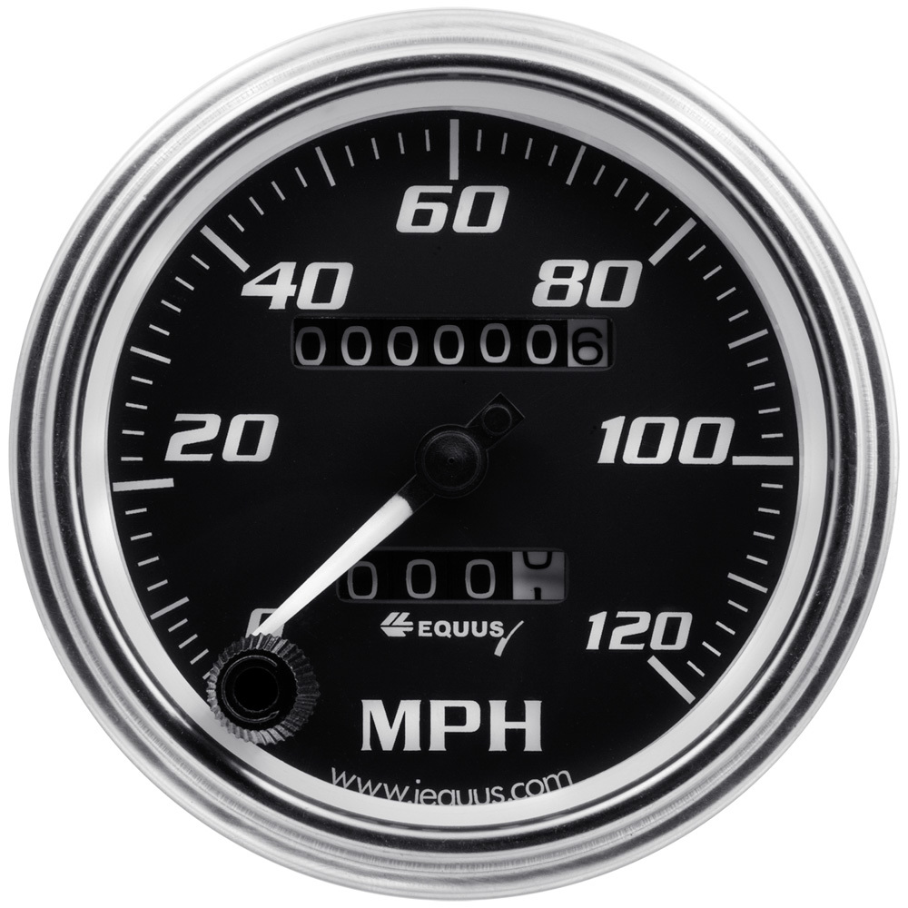 [EQUE7072] Equus - 3-3/8 Dia Speedometer 0-120 Mph Chrome Mech