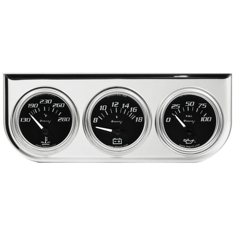 [EQUE7200] Equus - 2.0 Dia Triple Gauge Set W/Chrome Panel