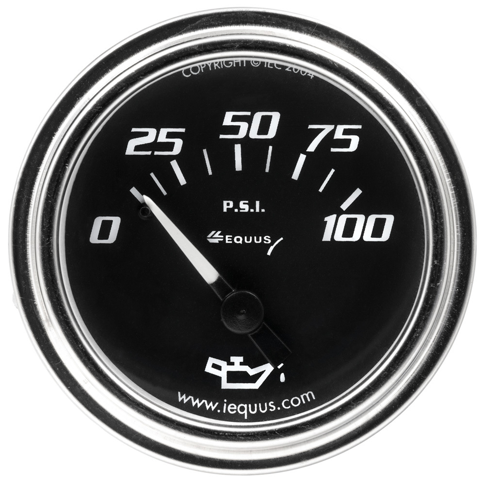 Equus - 2.0 Dia Oil Pressure Gauge Chrome 0-100Psi