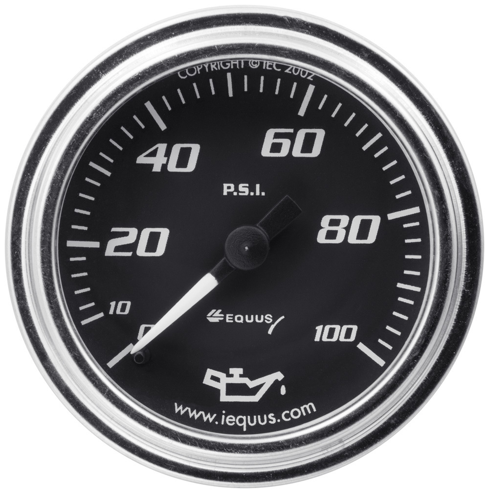[EQUE7244] Equus - 2.0 Dia Oil Pressure Gauge Chrome 0-100psi