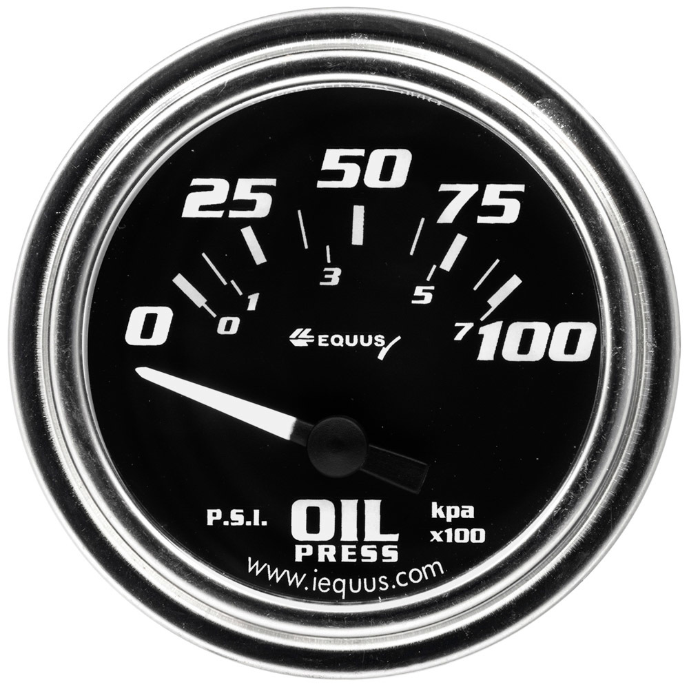 Equus - 2.0 Dia Oil Pressure Gauge Chrome 0-100psi