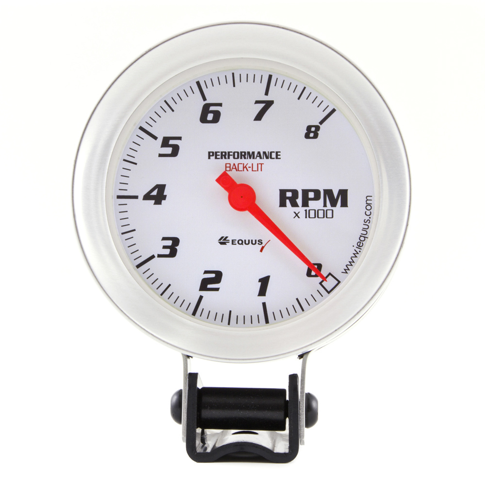 [EQUE8068] Equus - 3-3/8 Dia Tachometer 8000 RPM Silver