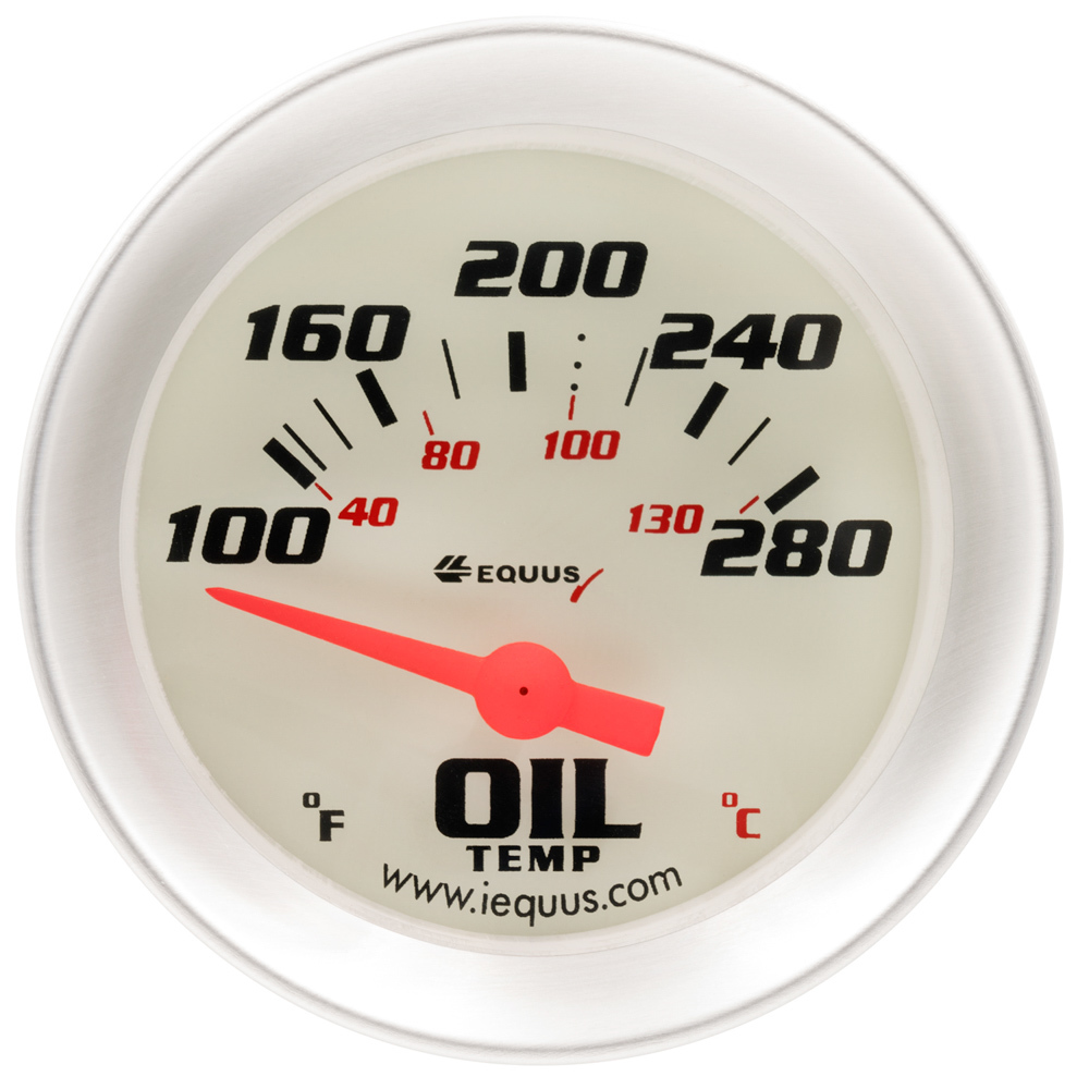 [EQUE8243] Equus - 2.0 Dia Oil Temp Gauge Silver 100-280