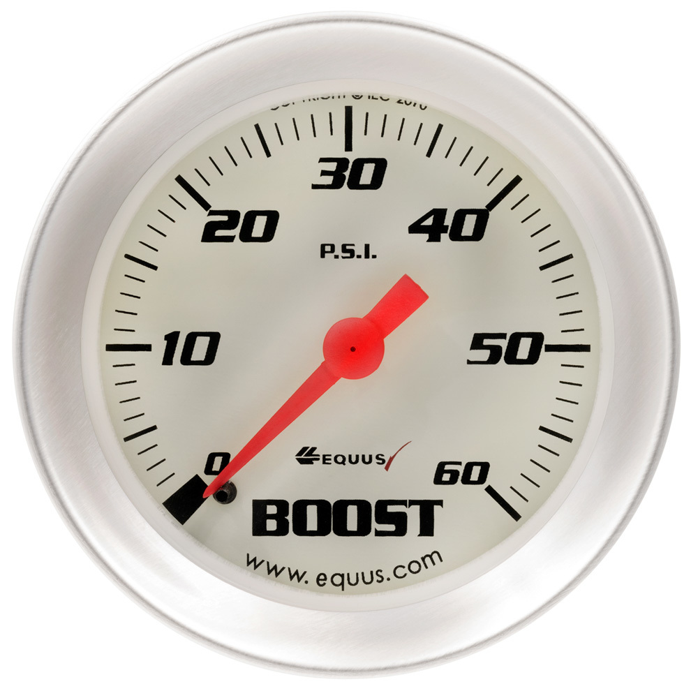 Equus - 2.0 Dia Boost Gauge Silver 60psi