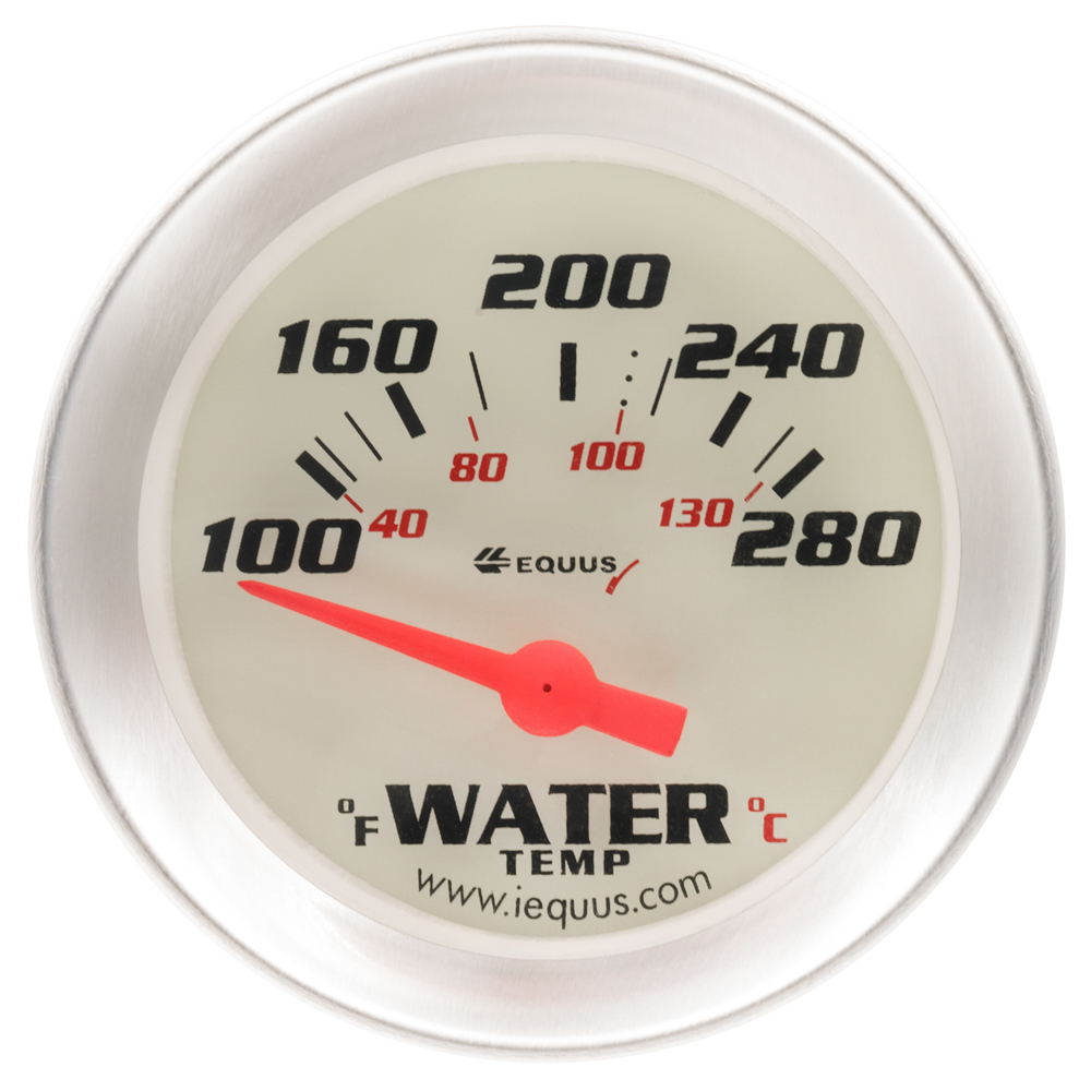 [EQUE8262] Equus - 2.0 Dia Water Temp Gauge Silver 100-280