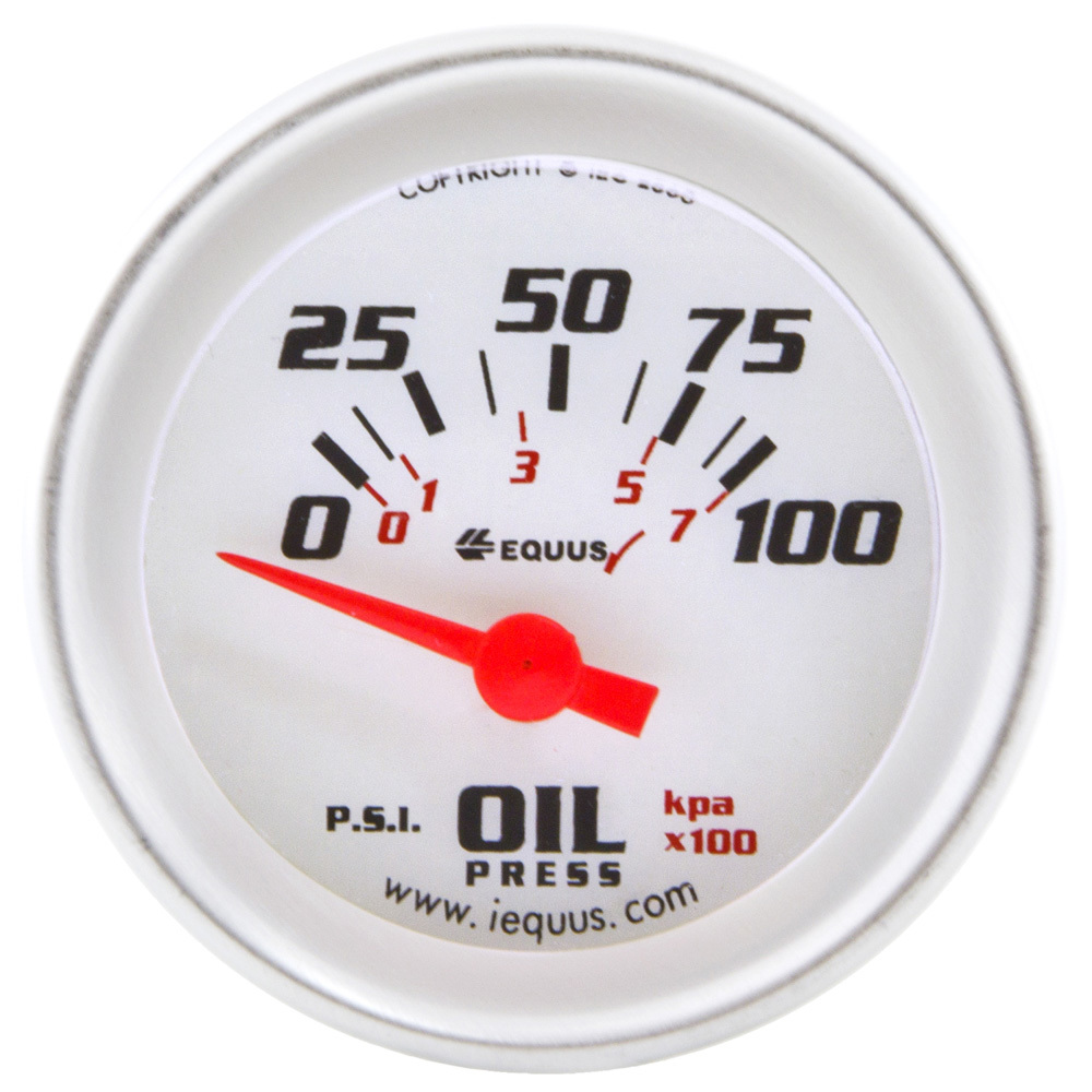 Equus - 2.0 Dia Oil Pressure Gauge Silver 0-100psi
