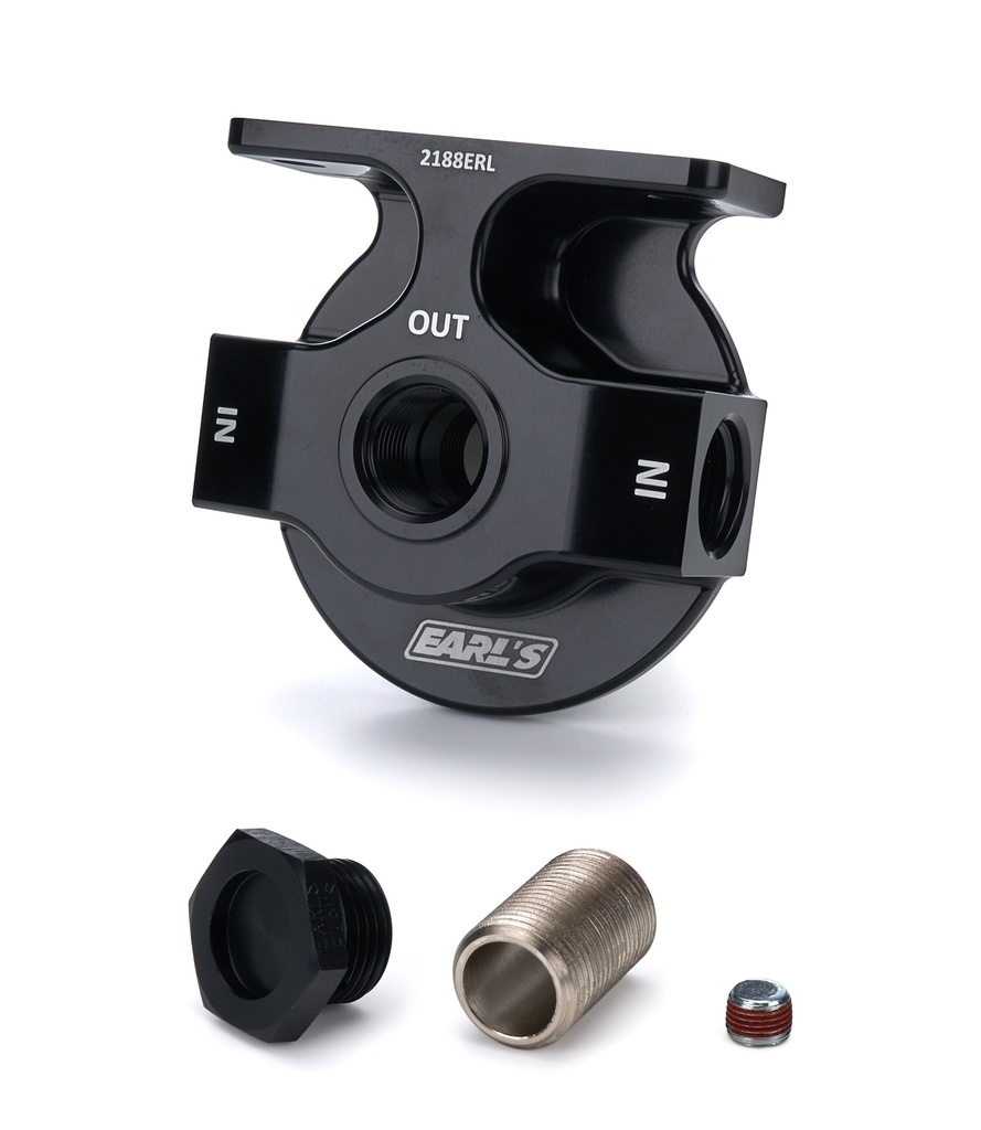 [EAR2188ERL] Earls - Billet Remote Oil Filter Mount - Lightweight
