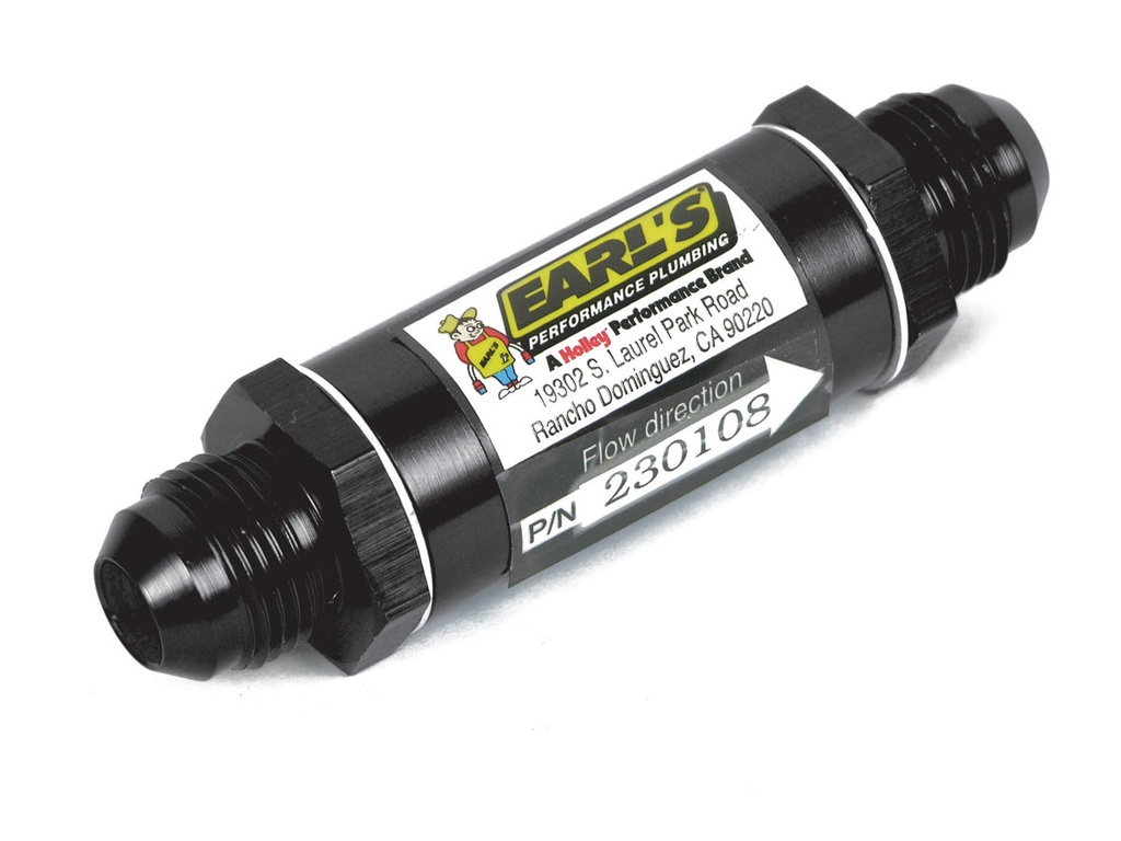 [EARAT230106ERL] Earls - #6 Fuel Filter W/Bronze Element Black