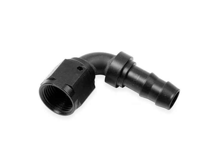 [EARAT709167ERL] Earls - 6an 90-Deg To 3/8 Male Barb Hose End - Black