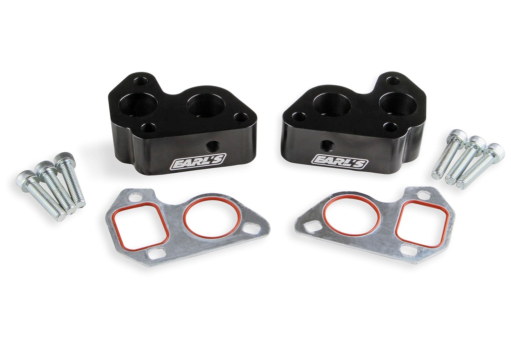 [EARLS0022ERL] Earls - GM Ls Remote Water Pump Adapters (2pk) Black
