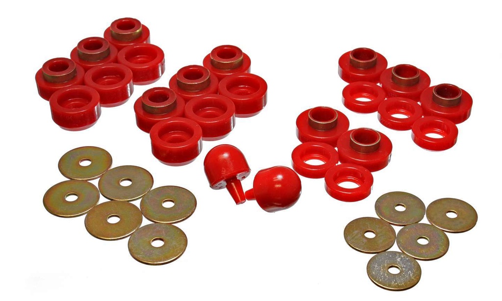 [ENE2-4107R] Energy Suspension - Body Mount Bushings Jeep Red