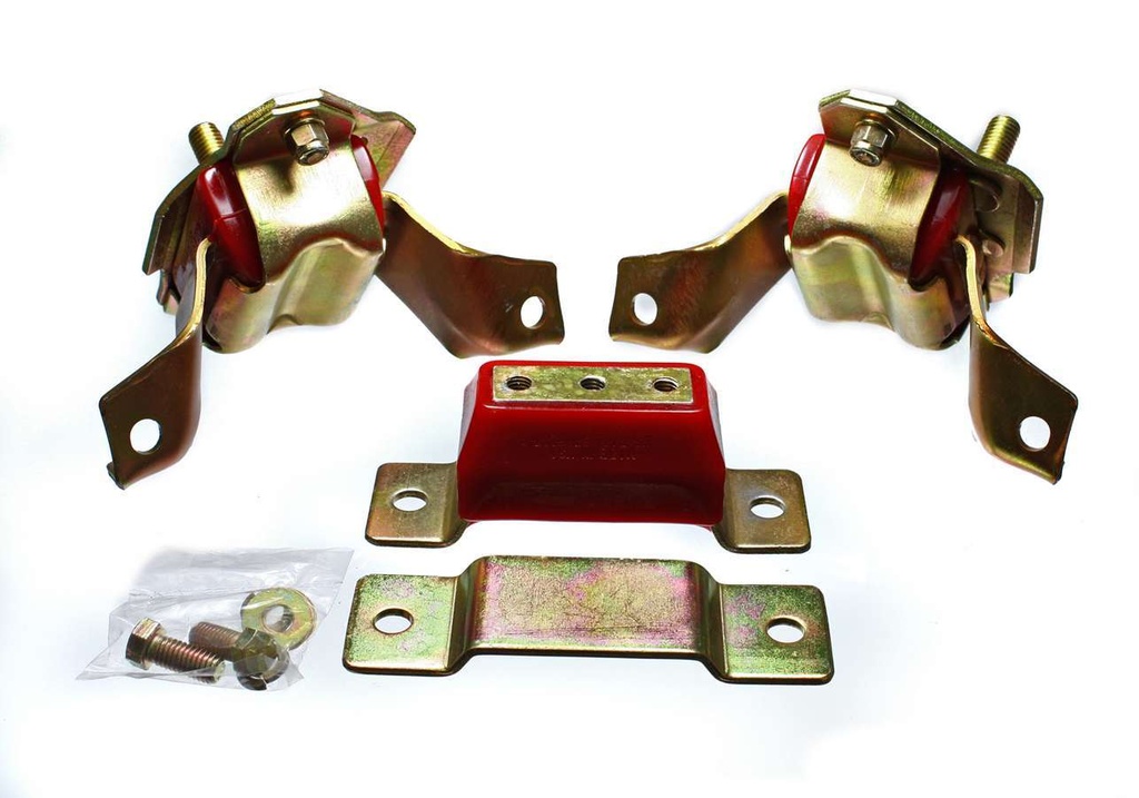 [ENE4-1124R] Energy Suspension - 5.0L Mustang Motor Mounts & Trans- Red
