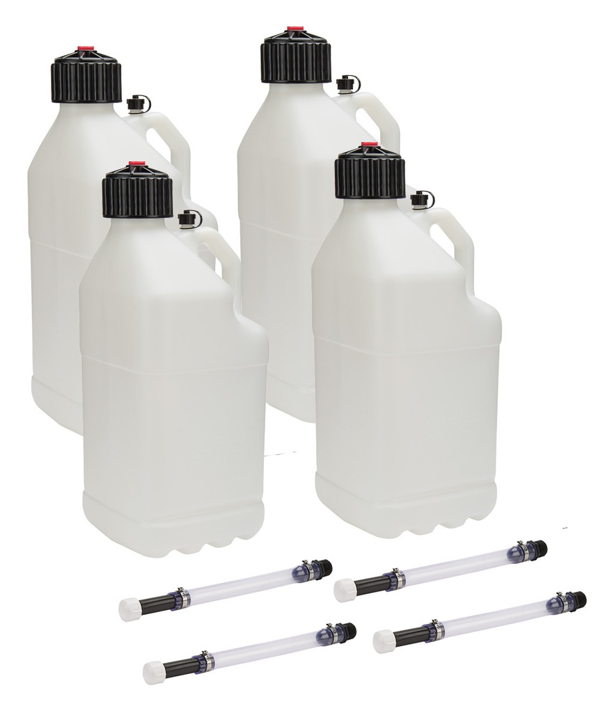 Allstar Performance - Utility Jug 5 Gal W/ Filler Hose Clear 4pk
