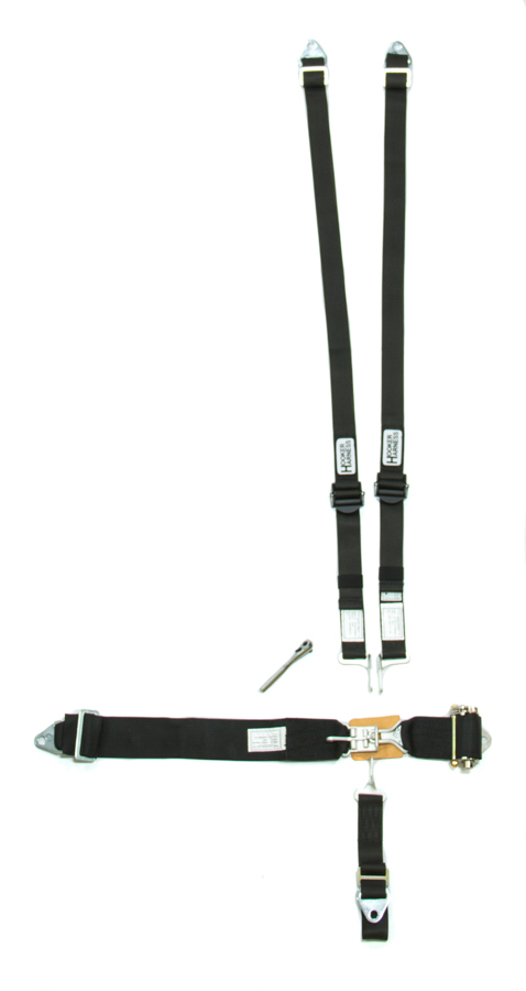 [HRH51110] Hooker Harness - 5-Pt Harness Hans Alum. Ll Ratchet Adj Black