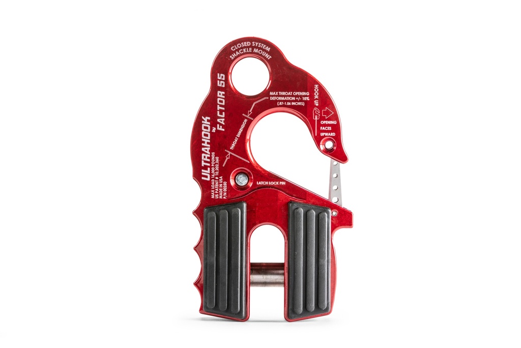 [FTR00250-01] Factor 55 - Ultrahook Winch Hook W/Shackle Mount Red