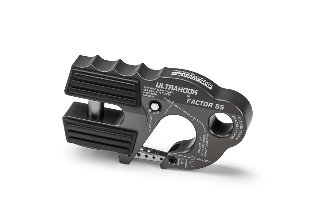 [FTR00250-06] Factor 55 - Ultrahook Winch Hook W/Shackle Mount Gray