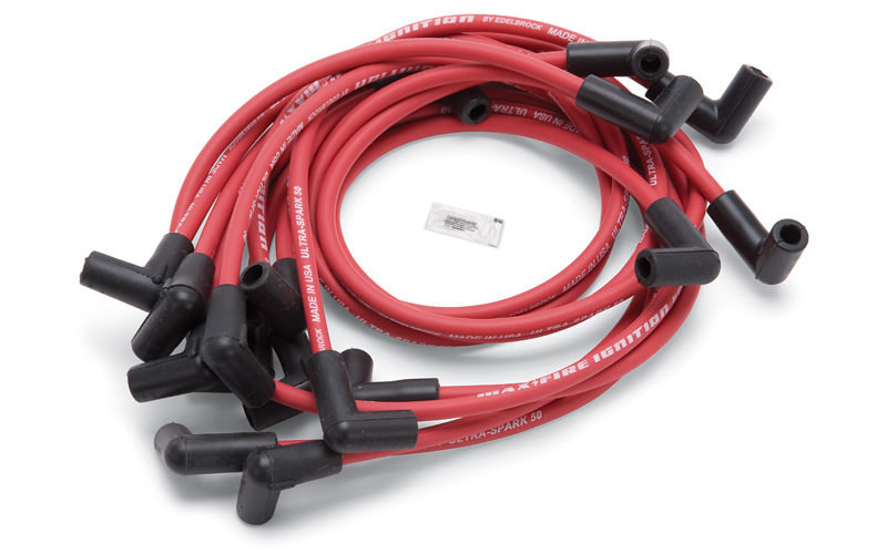 [EDE22712] Edelbrock - Max Fire Plug Wire Set SBC w/HEI 90 Degree Red