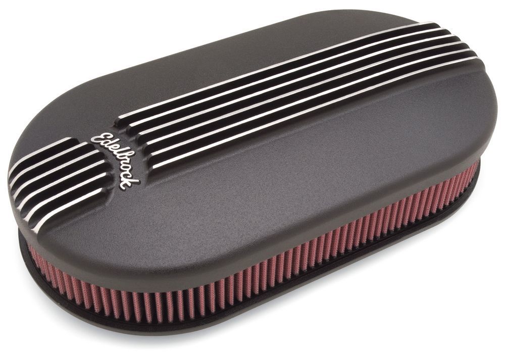[EDE41193] Edelbrock - Billet Alum. Dual Carb A/C - Large Oval- Black
