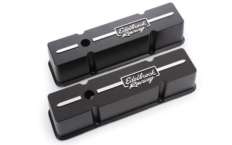 [EDE41643] Edelbrock - Valve Cover Kit Race Series SBC Tall Black