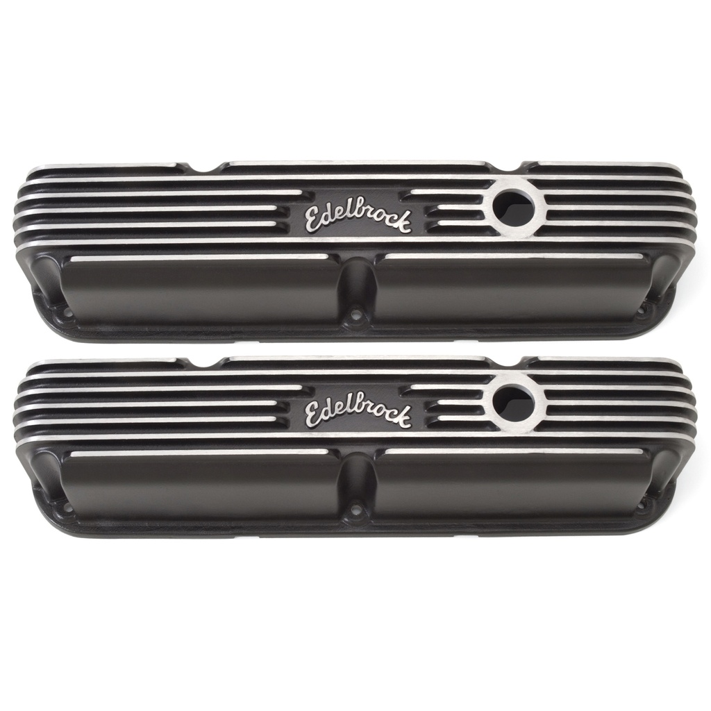 [EDE41763] Edelbrock - SBM Classic Finned V/C's - Black