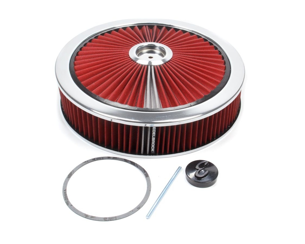 [EDE43660] Edelbrock - Air Cleaner Kit - 14in Dia. Breathable - Red
