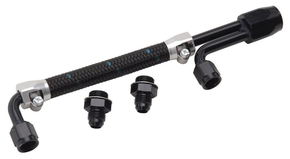 [EDE80913] Edelbrock - Dual Quad Fuel Line Kit Clear/Black Finish