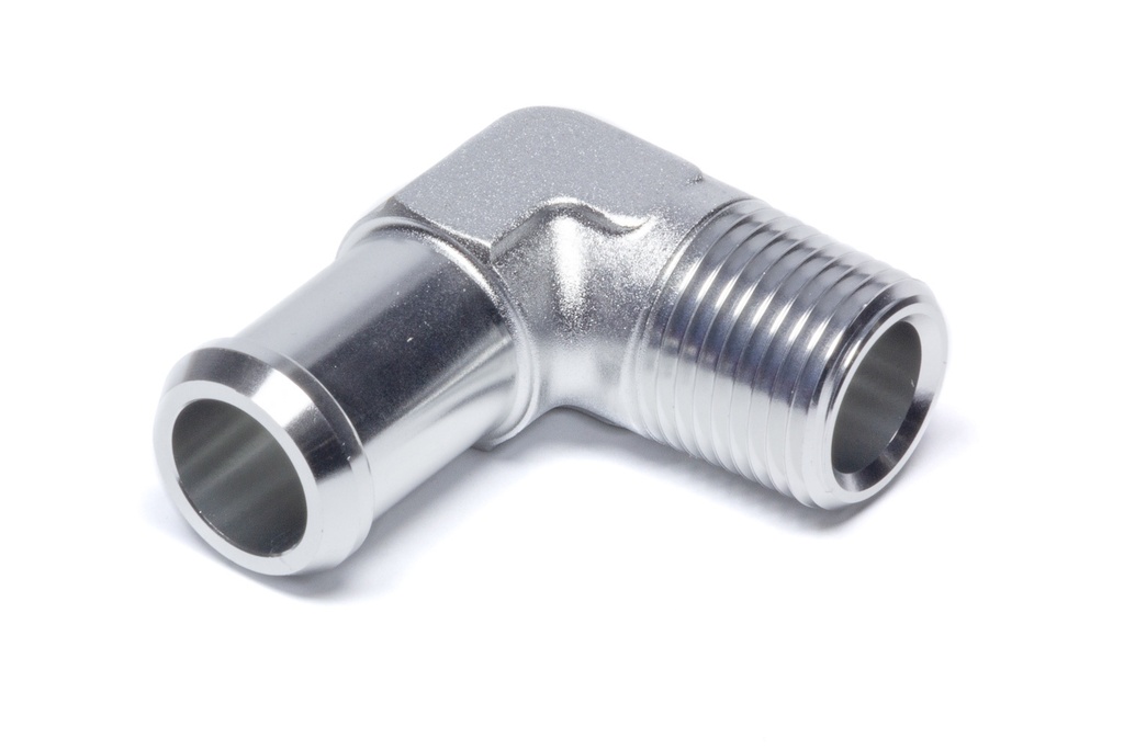 [EDE8166] Edelbrock - Hose End 90-Deg 1/2npt To 3/4 Barb Clear