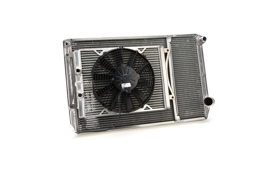 [DUNMGM.SLM.CLOSED] Fluidyne Performance - Radiator Dbl 29X18 W/Oil Cooler Fan W/O Fill