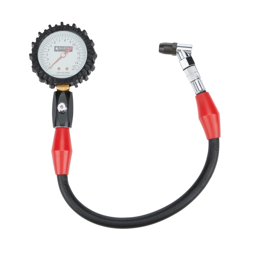 Allstar Performance - Tire Pressure Gauge 0-15 PSI 2-1/4in Glow