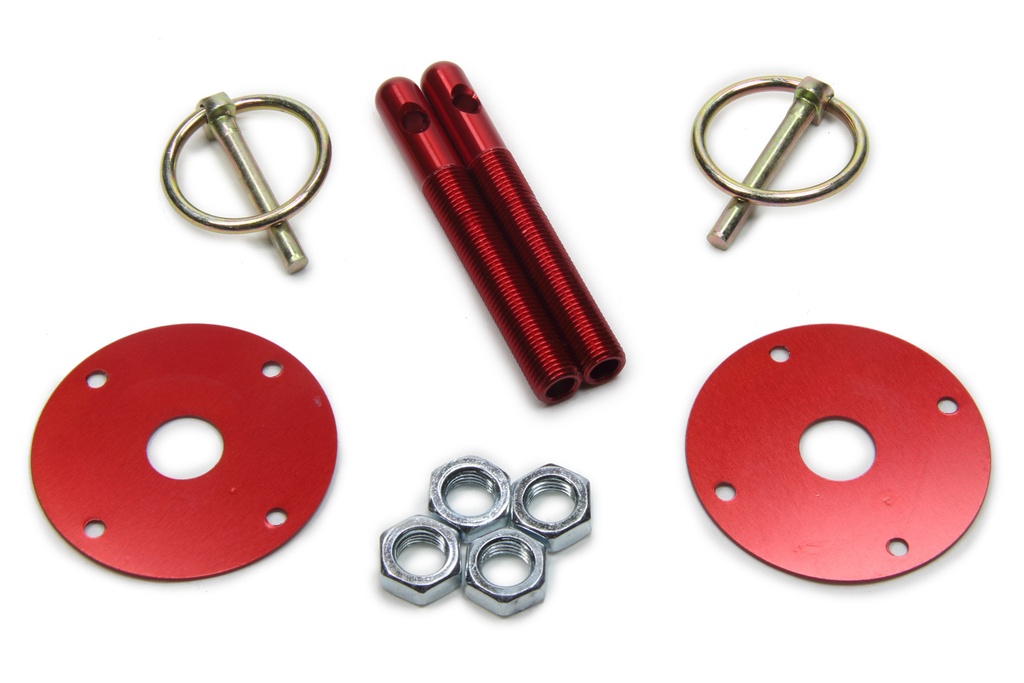 [FIV10001-34033-R] Fivestar - Hood Pin Kit 3/8in Alum Red 2-pack