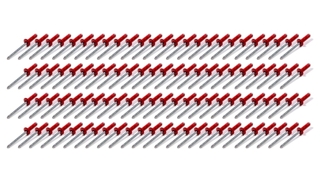 [FIV814R-100S] Fivestar - Sml Hd Rivet Red Multi-Grip 100pk
