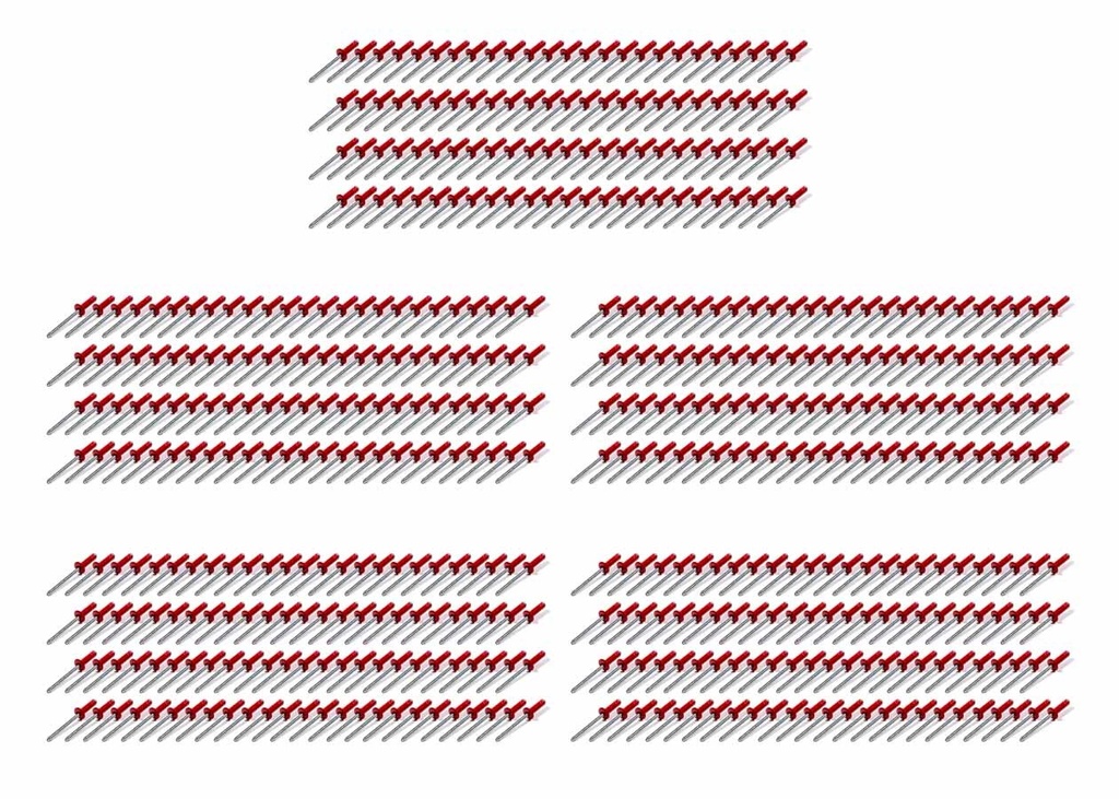 [FIV814R-500S] Fivestar - Sml Hd Rivet Red Multi-Grip 500pk