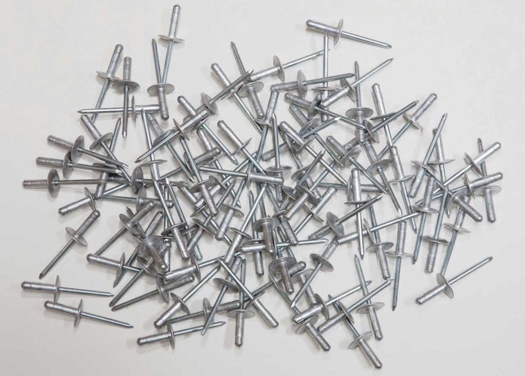 [FIV816-100L] Fivestar - Large Head Rivet Silver 100Pc 3/16In