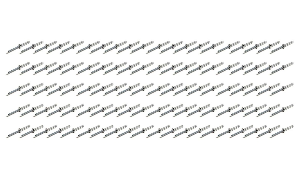 [FIV816A-100S] Fivestar - Small Head Rivet Silver 100pc 3/16in Long Shank
