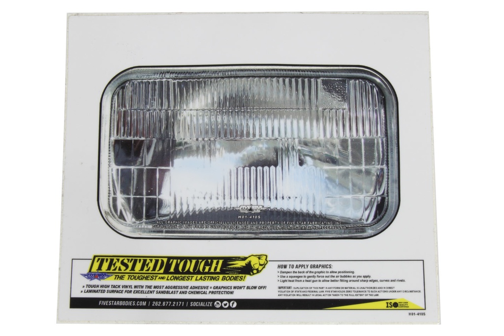 [FIVH01-410S] Fivestar - Univer. Headlight Decal 5.62in X 3.25in