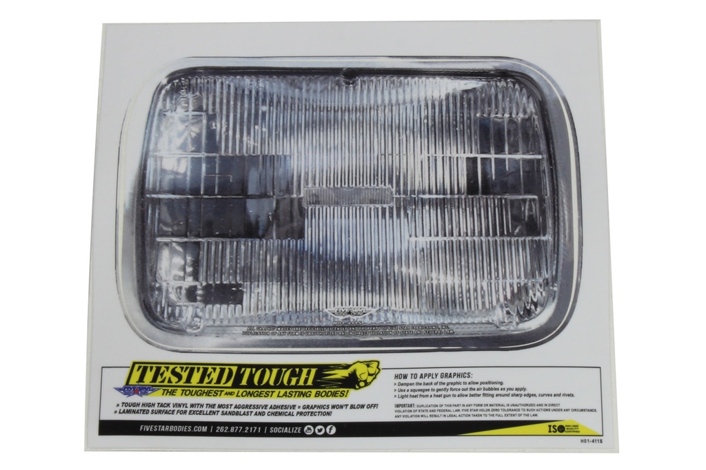 [FIVH01-411S] Fivestar - Univer. Headlight Decal 8in X 5.4in