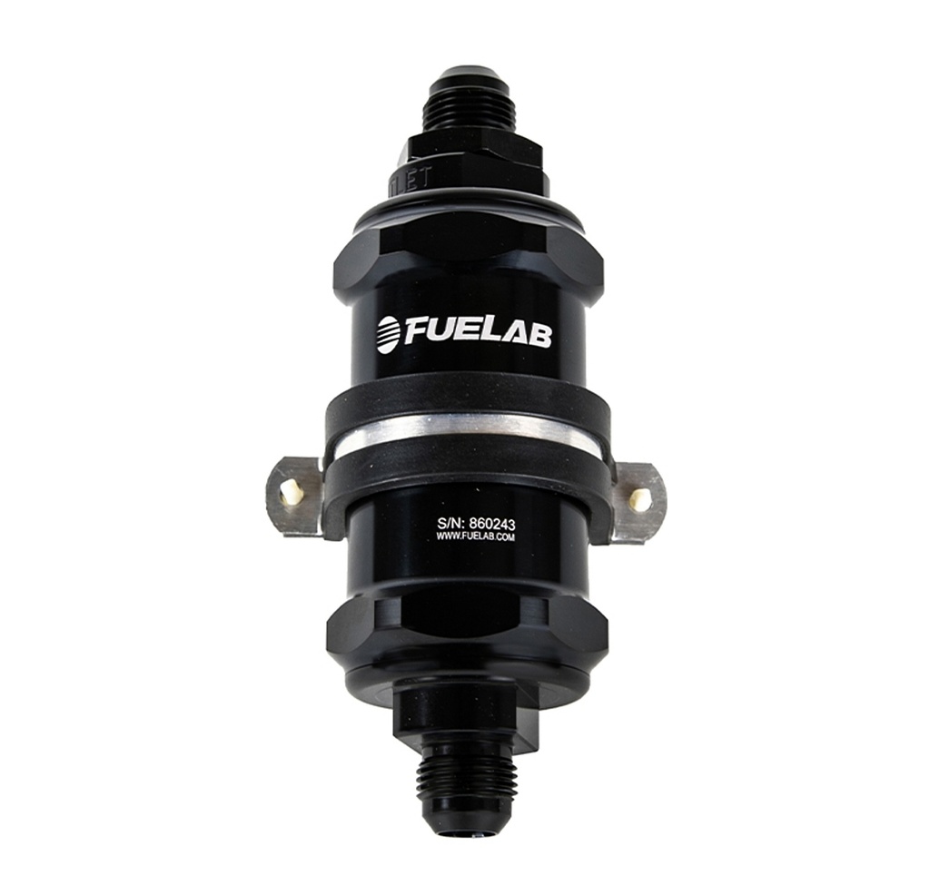 [FLB84832-1] Fuelab Fuel Systems - Fuel Filter In-Line 3in 6 Micron 8AN Chk Valve