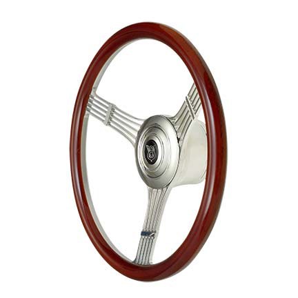 Gt Performance - Steering Wheel Retro Banjo Wood Pol. Spokes