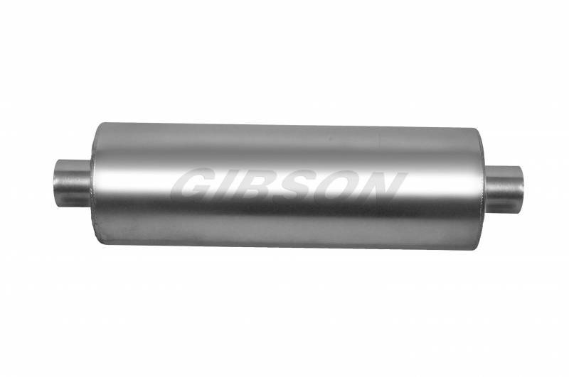 [GIBBM0114] Gibson Exhaust - MWA 3.0in Center/Center 5.0in Round Muffler SS