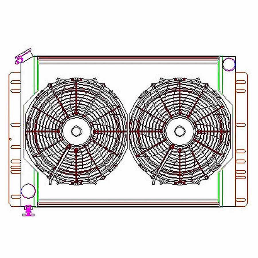[GRICU00038] Griffin - Radiator Combo Unit 60 - 88 Mopar A / B & E Body